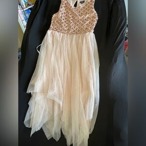 New coral and Gold Sleeveless Dress/ girl size 12